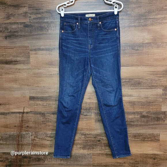 Madewell Jeans 27 Skinny 10" High Rise Tummy Control Medium Dark Wash Stretch - Picture 1 of 13